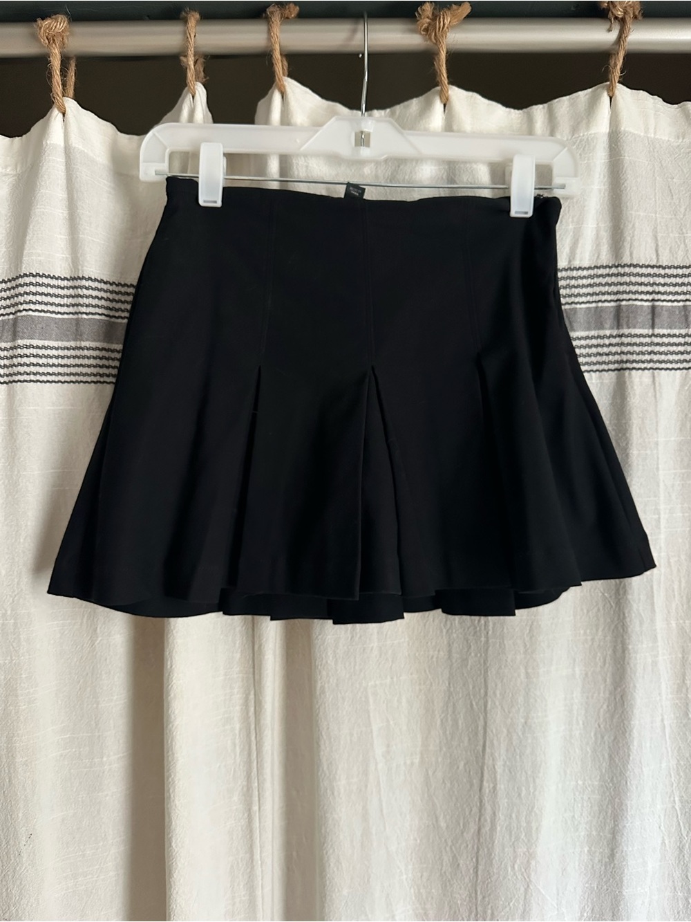 Black pleated mink skort